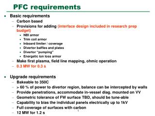 PFC requirements