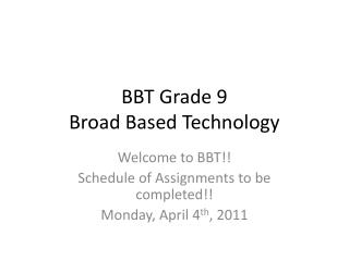 BBT Grade 9 Broad Based Technology