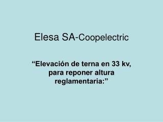 Elesa SA- Coopelectric
