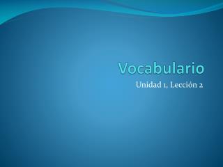 Vocabulario