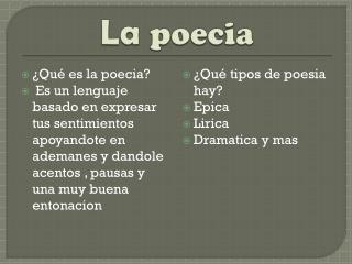 La poecia