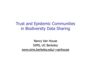 Trust and Epistemic Communities in Biodiversity Data Sharing