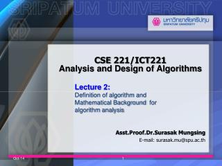 CSE 221/ICT221 Analysis and Design of Algorithms
