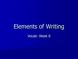 Elements of Writing