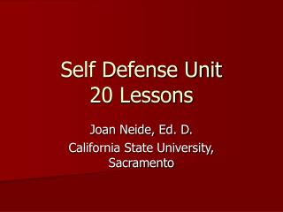 Self Defense Unit 20 Lessons