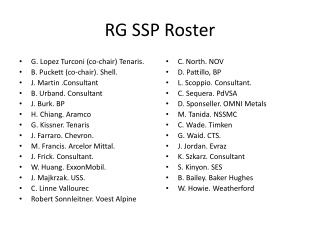 RG SSP Roster