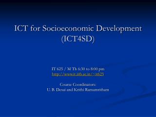 ICT for Socioeconomic Development (ICT4SD)