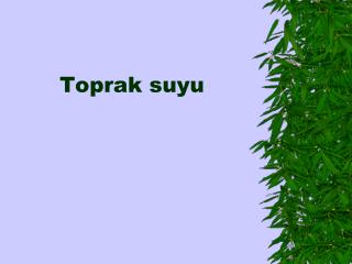 Toprak suyu