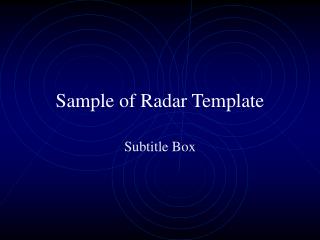 Sample of Radar Template