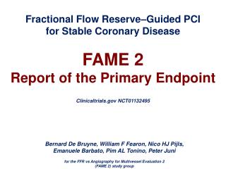 Fractional Flow Reserve–Guided PCI f or Stable Coronary Disease FAME 2