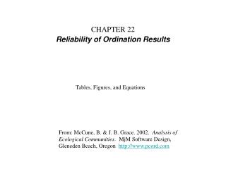 CHAPTER 22 Reliability of Ordination Results