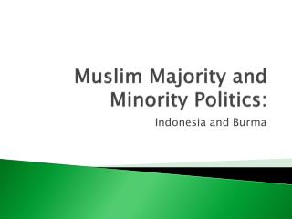 Muslim Majority and Minority Politics: