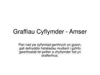Graffiau Cyflymder - Amser