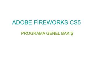 ADOBE FİREWORKS CS5