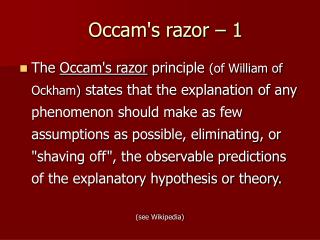 Occam's razor – 1