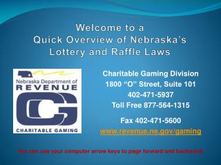Welcome to a Quick Overview of Nebraska’s Lottery and Raffle Laws