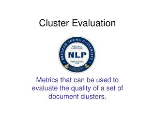 Cluster Evaluation