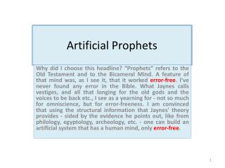 Artificial Prophets