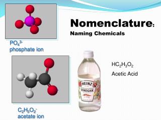 Nomenclature : Naming Chemicals