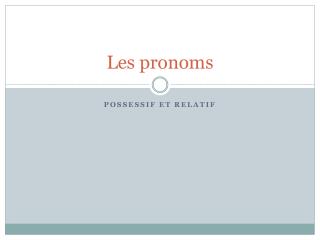 Les pronoms