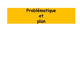 Problématique et plan