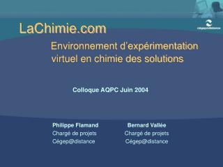 LaChimie Environnement d’expérimentation virtuel en chimie des solutions