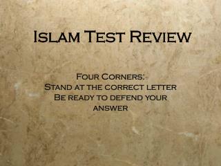 Islam Test Review