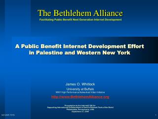 A Public Benefit Internet Development Effort in Palestine and Western New York