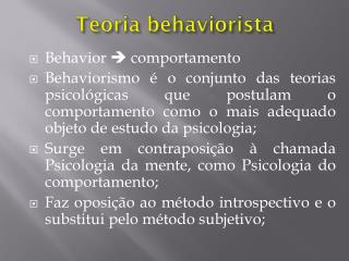 Teoria behaviorista