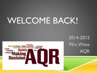 Welcome Back!