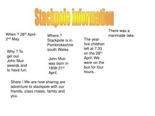 Stackpole information