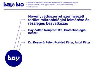 Bay Zoltán Nonprofit Kft. Biotechnológiai Intézet
