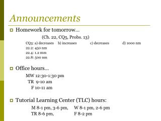 Announcements