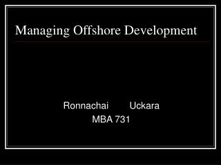 Managing Offshore Development