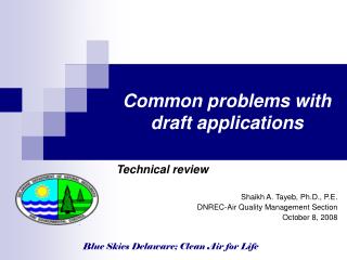 Common problems with draft applications