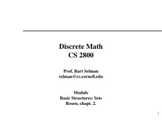 Discrete Math CS 2800