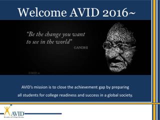Welcome AVID 2016~