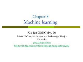 Chapter 8 Machine learning