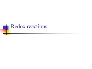 Redox reactions