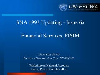 SNA 1993 Updating - Issue 6a Financial Services, FISIM