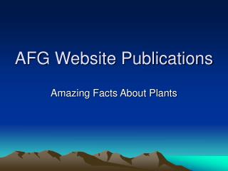 AFG Website Publications