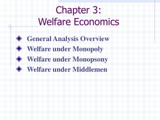 Chapter 3: Welfare Economics