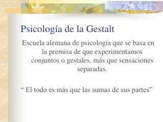 Psicología de la Gestalt