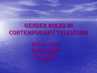 Gender roles in contemporary television
