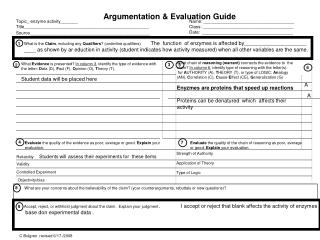 Argumentation &amp; Evaluation Guide