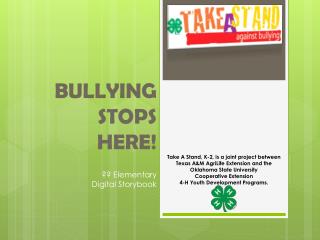 BULLYING STOPS HERE!