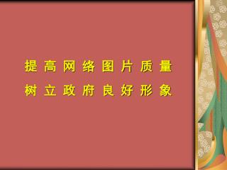 提高网络图片质量 树立政府良好形象