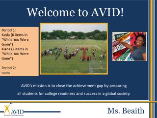 Welcome to AVID!