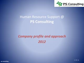 Human Resource Support @ PS Consulting