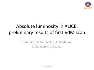 Absolute luminosity in ALICE: preliminary results of first VdM scan